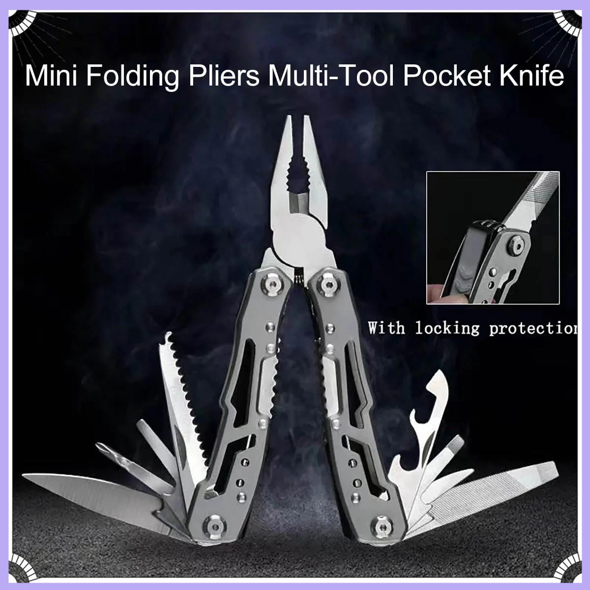 Mini Folding Pliers Multi-Tool Pocket Knife Portable Outdoor Tactical Hunting Survival Rescue Multipurpose Repair Tool for Campi