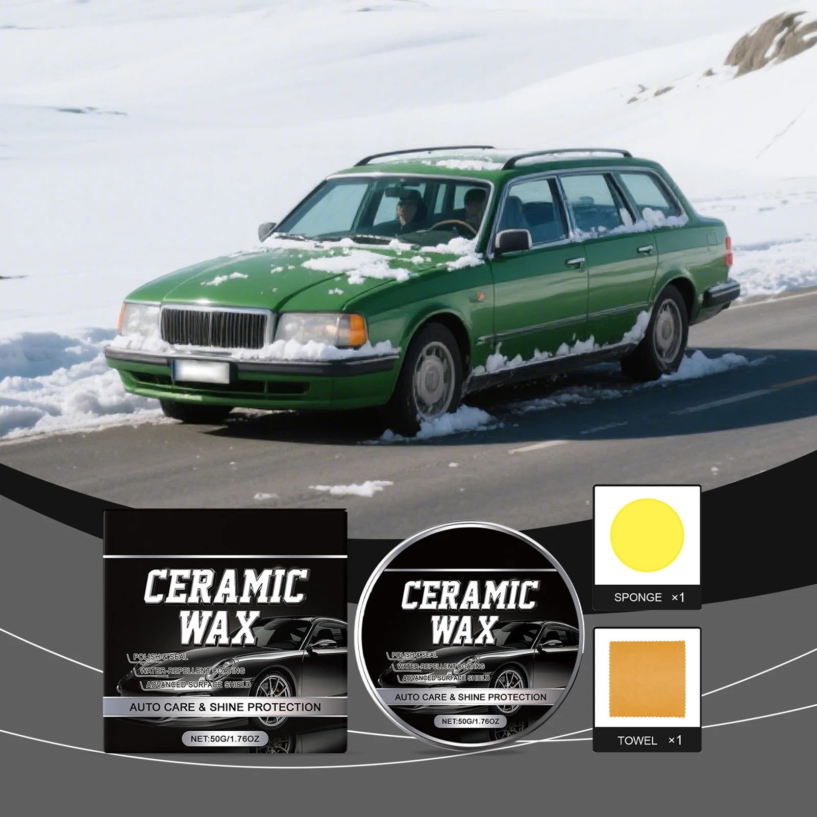 

50 г автомобильный набор для вощения, полировальный воск против царапин и выцветания для удаления царапин и вихревых проводов