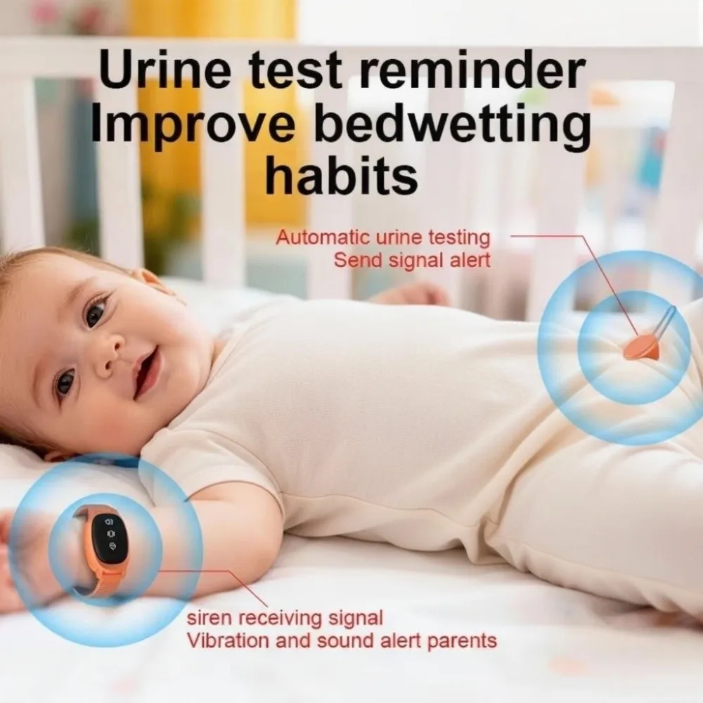 Wireless Bedwetting Alarm Portable Wearable Urine Moisture Alarm Anti loss Hand Worn Vibrating Reminder Device Baby