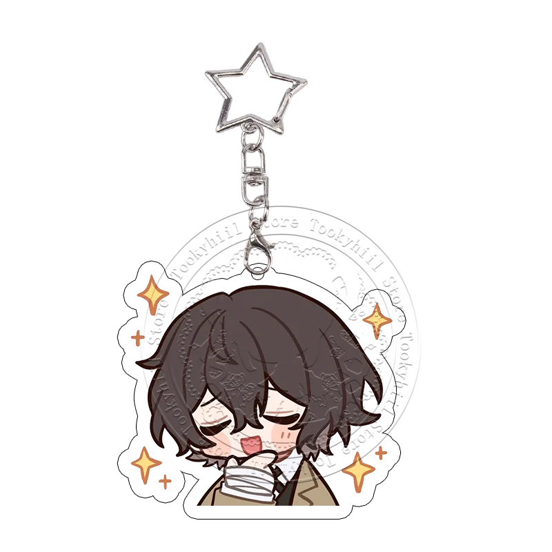 Bungo Stray Dogs Acryl-Schlüsselanhänger Dazai Osamu Edogawa Rampo Nakajima Atsushi Kawaii Exquisite Taschen-Dekoration Schlüsselring Anhänger – Detail 9