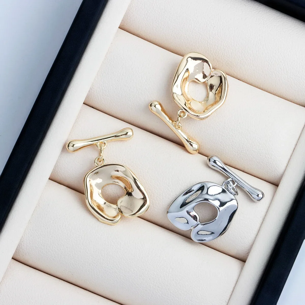 Paleta de oro Real chapada en 18K, hebilla OT Irregular, bricolaje, barroco, forma especial, estilo europeo y americano, hebilla de conexión final