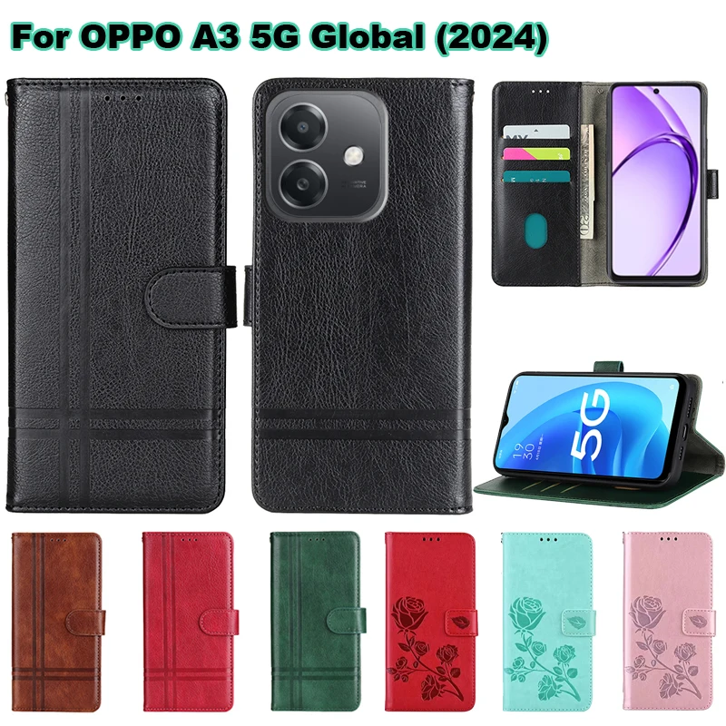 Phone Case For OPPO A3 5G CPH2693 CPH2683 Case Leather Cover For Fundas OPPO A3 4G CPH2669 Capas For Coque OPPO A3X CPH2681 Etui