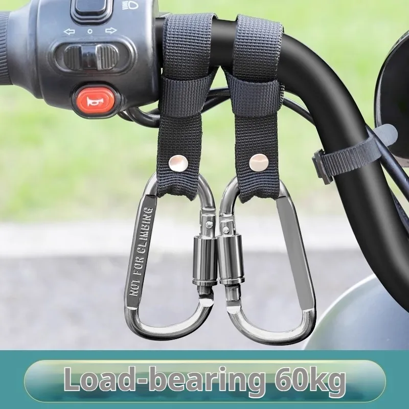 2PCS Universal Front Hook for E-Bike/Bike/Motorcycle, Helmet & Food Delivery Hanger, Rustproof No-Drill Mount, Easy Install