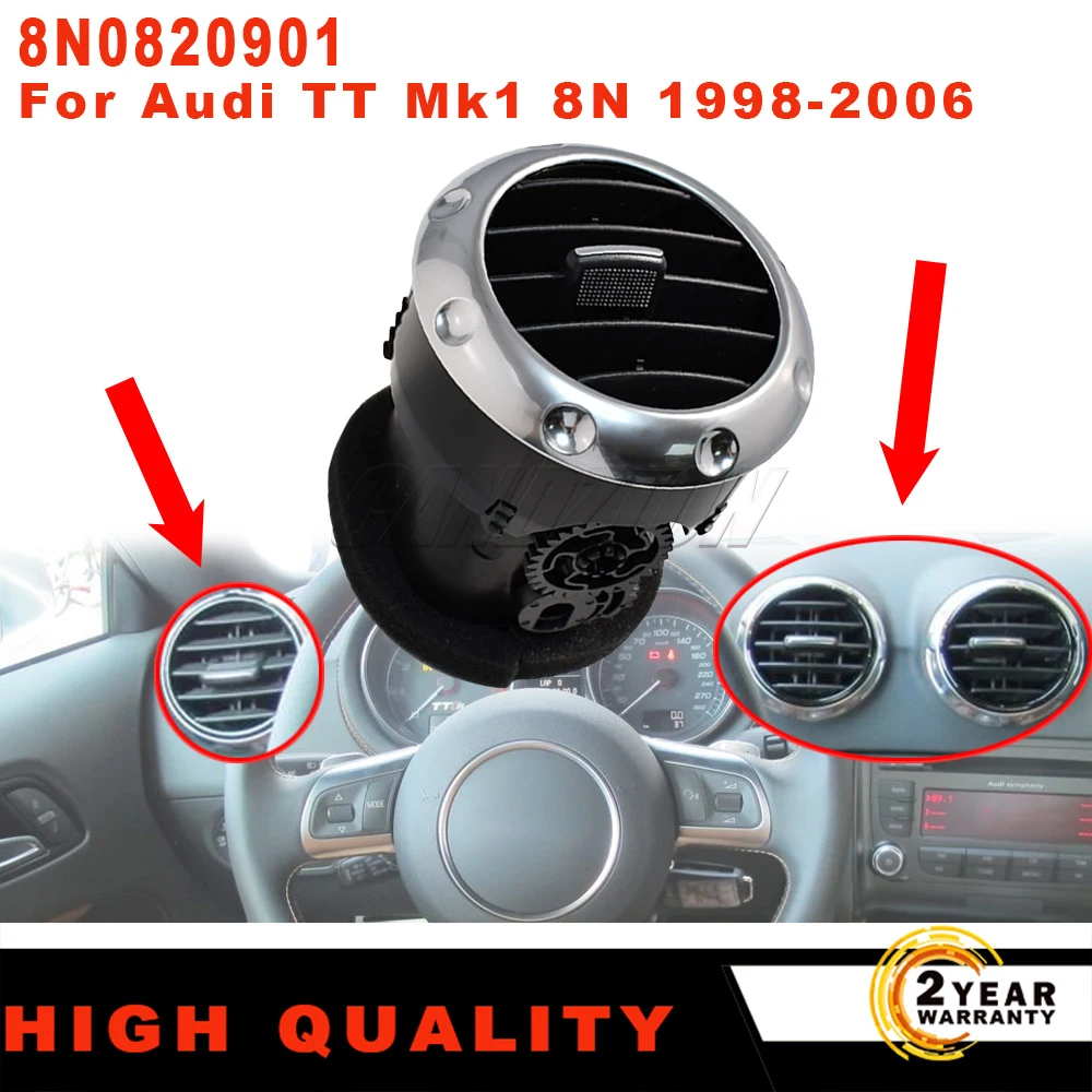 

8N0820901 Dashboard Air Vent Air Conditioner AC Heating Grille Diffuser Center Panel For Audi TT Mk1 8N 1998-2006 Front Dash