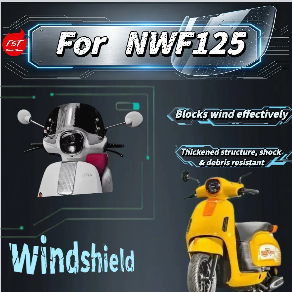 For  NWF125 Modified Windshield Retro Front Windscreen Windproof Rain Guard Accessories