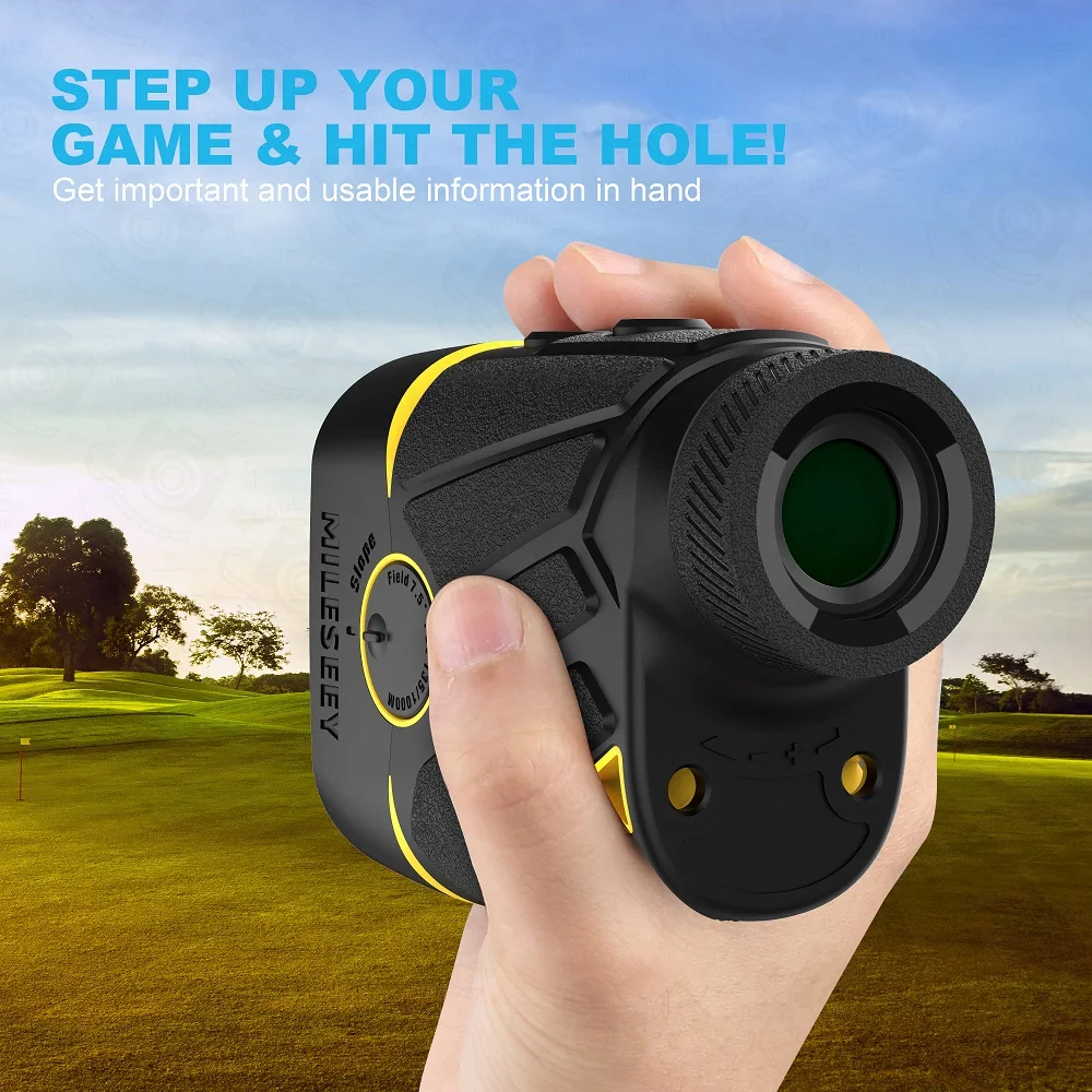 Mileseey PFS1 1000m Golf Rangefinder 7.5 Large Field Red Black Font Switch Vibration Slope Compensation Laser Telescope For