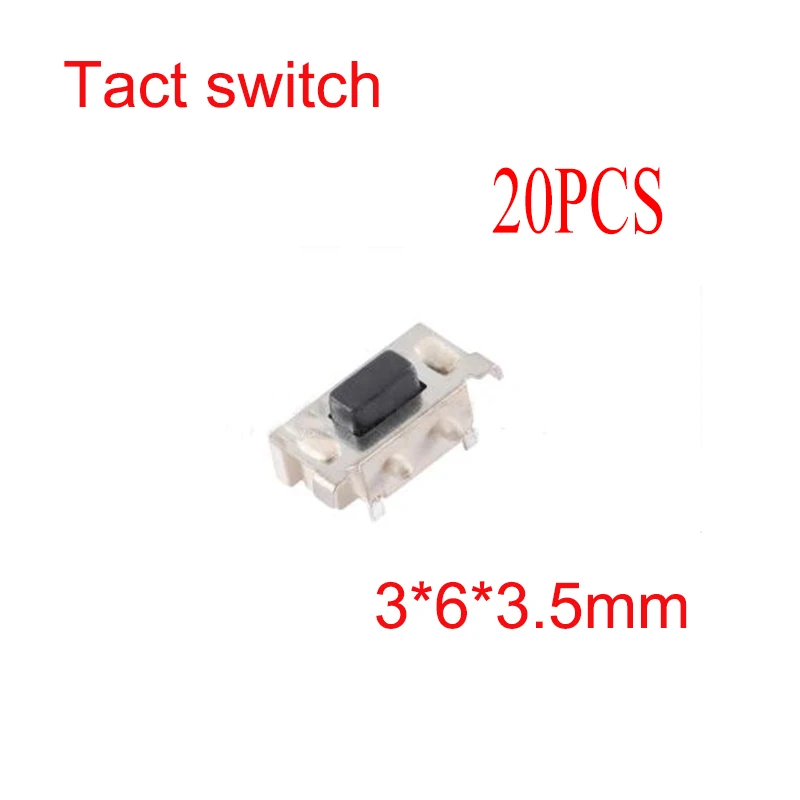 20PCS Tact Switch Silicone Button Micro Switch 6*6*2.5mm 3x6x4.3mm 2Pin 3x6x2.5mm 4*4*1.5mm SMD 4 Feet 6*6*3.1mm 5 Feet