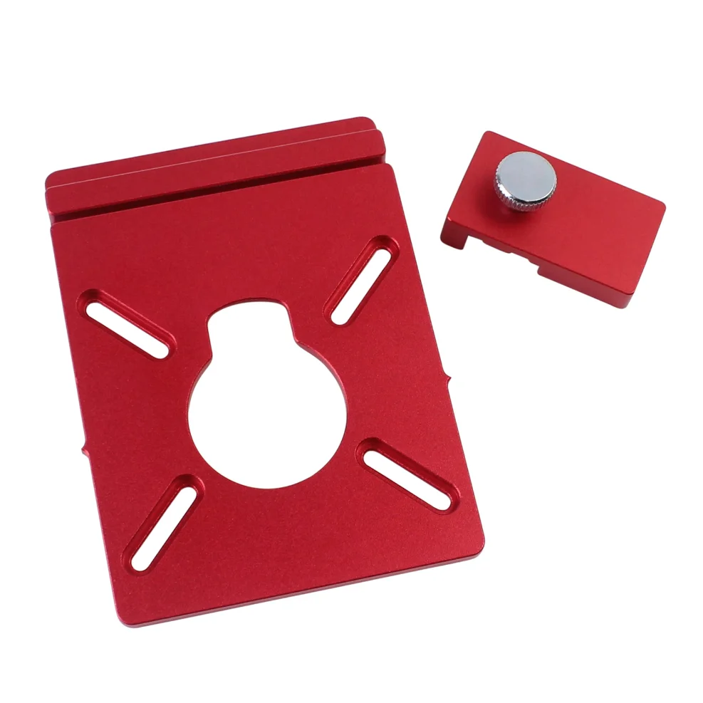 1Set Adaptor Rel Pandu, Braket Bantu Paduan Aluminium untuk Pembuatan Alur Lurus dengan Pembatas, Kompatibel dengan Kebanyakan Router