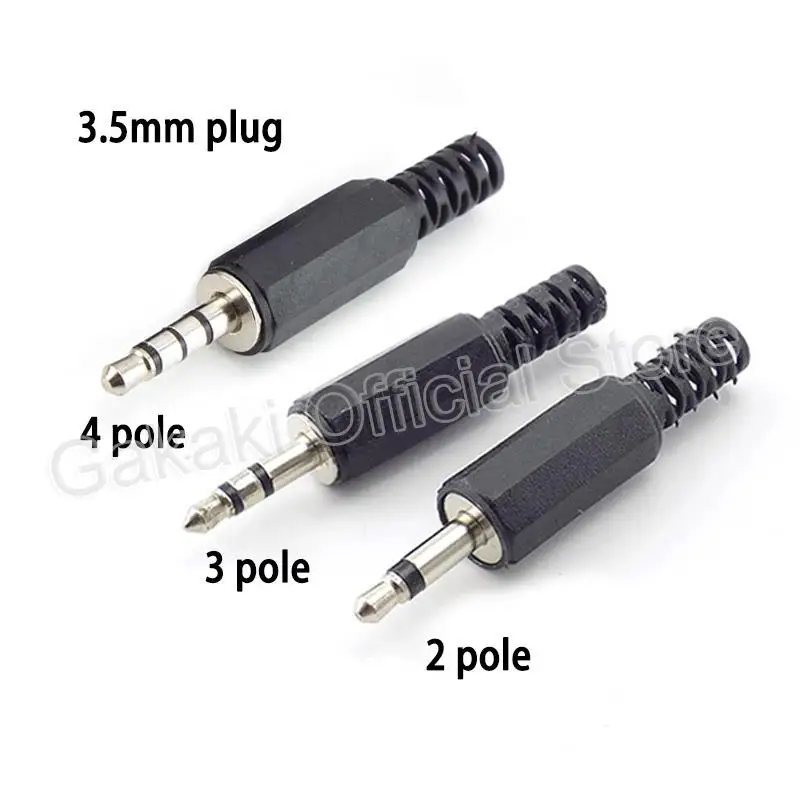 3.5mm Audio Connector 2/3/4 Pole Mono/Stereo Plug Converter Male Female Socket Headphone Adapter Jack