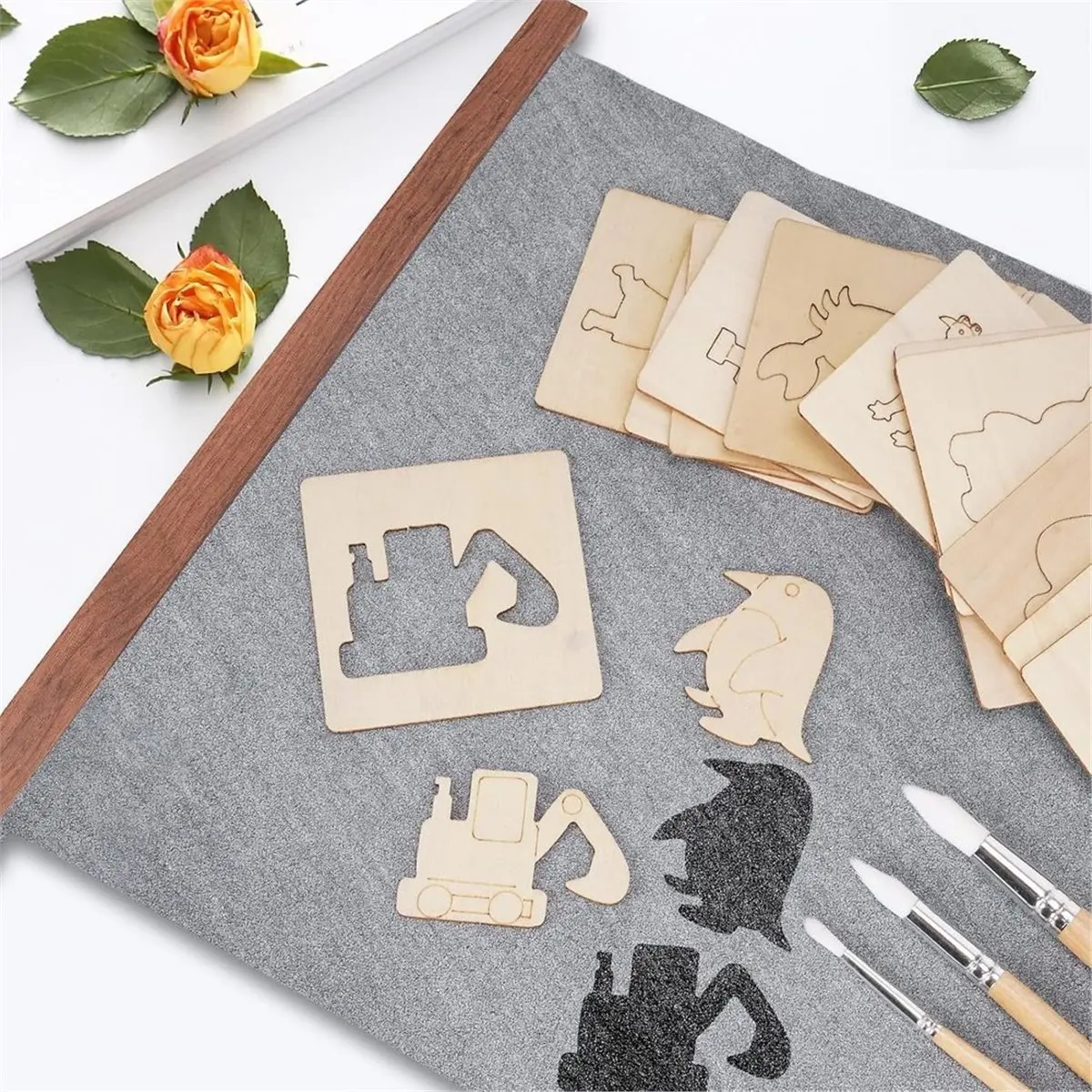 5 Pcs Water Drawing Writing Canvas Set: 2 Magic Canvas Paint with Water 13.7x55 Inch with Magnetic Frames, 5 Water Pens