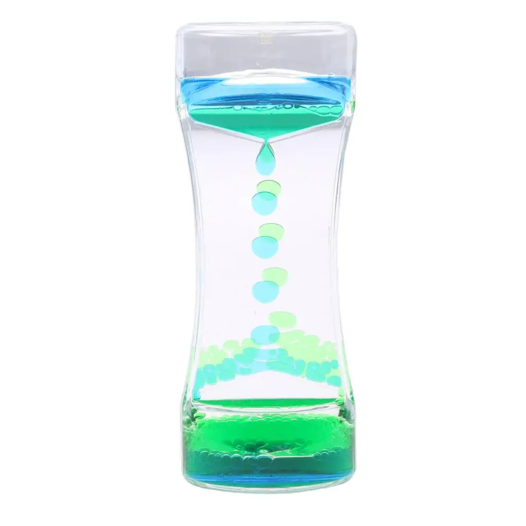 Floating Color Hourglass Acrylic Bubbler Motion Timer Sensory Educational Calm Down Tool for Children Home