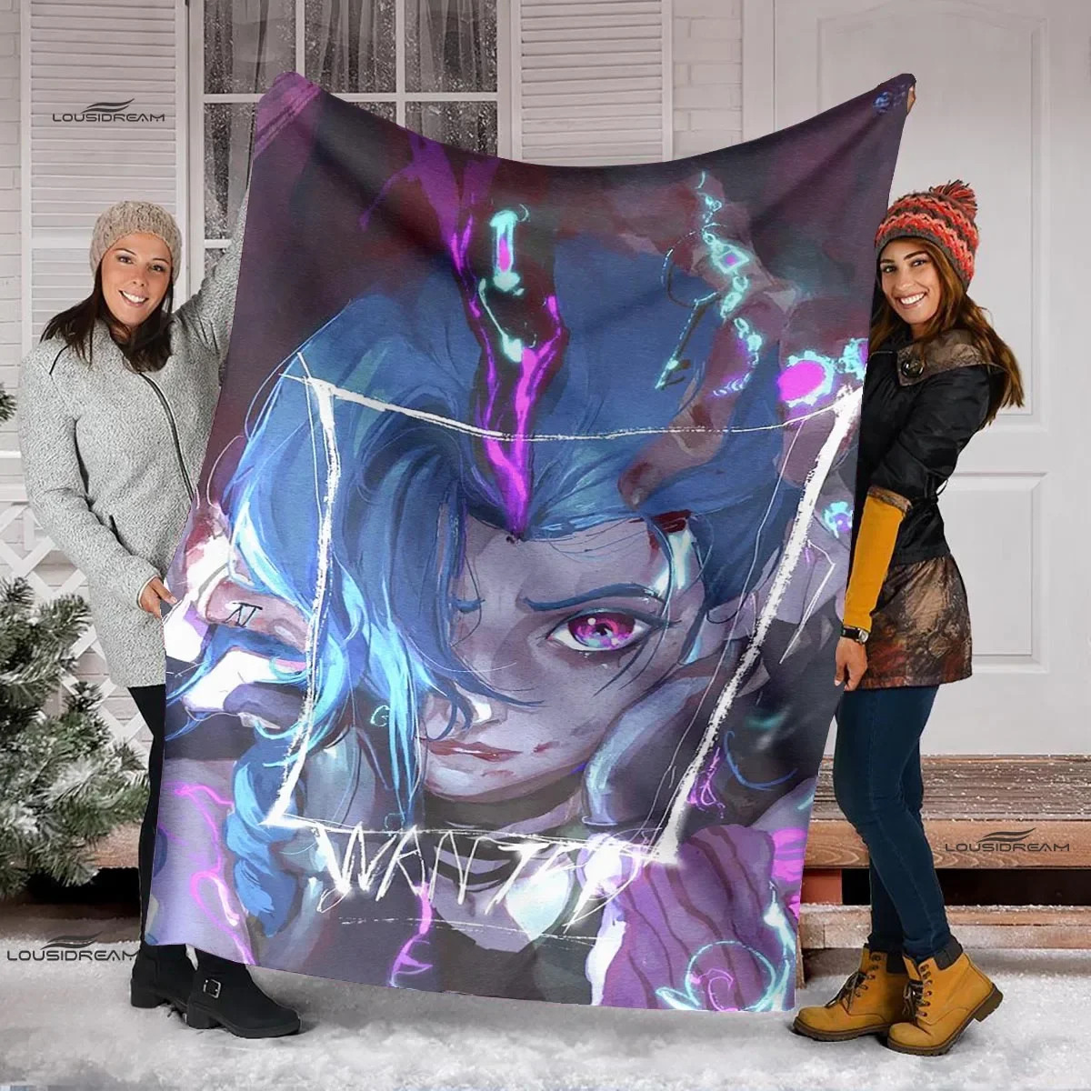 Cartoon Jinx Arcane: League of Legends Blanket Lightweight Comfortable Soft Breathable Ultra Warm Blanket Bedding