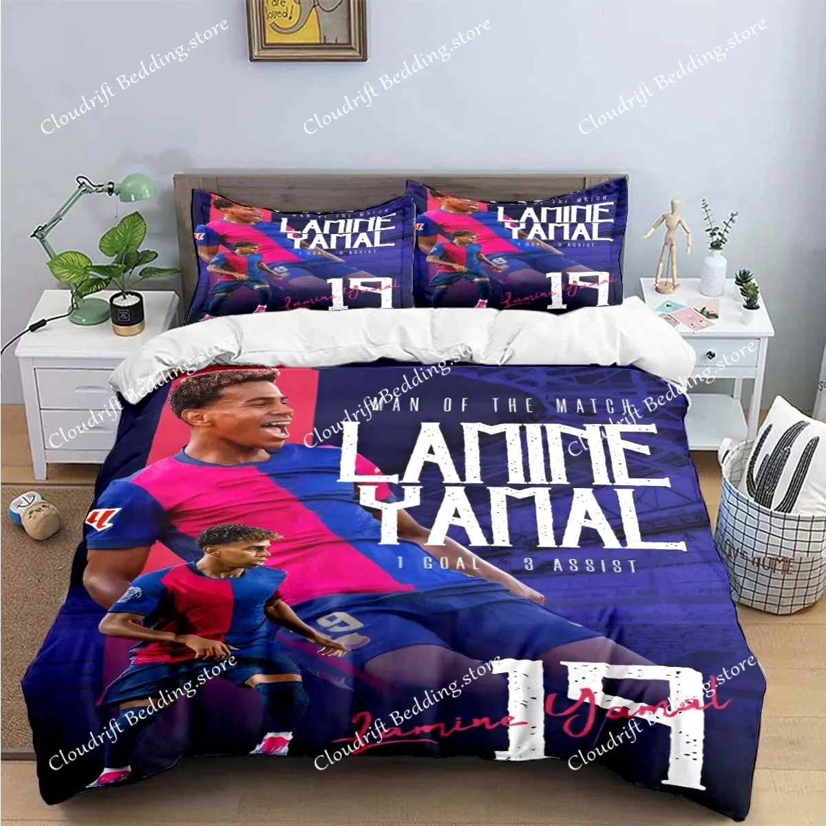 Spain Football Cenozoic Star L-Lamine Y-Yamal Bedding Sets Bed Supplies Set Duvet Cover Bed Comforter Set Bedding Set Gift741