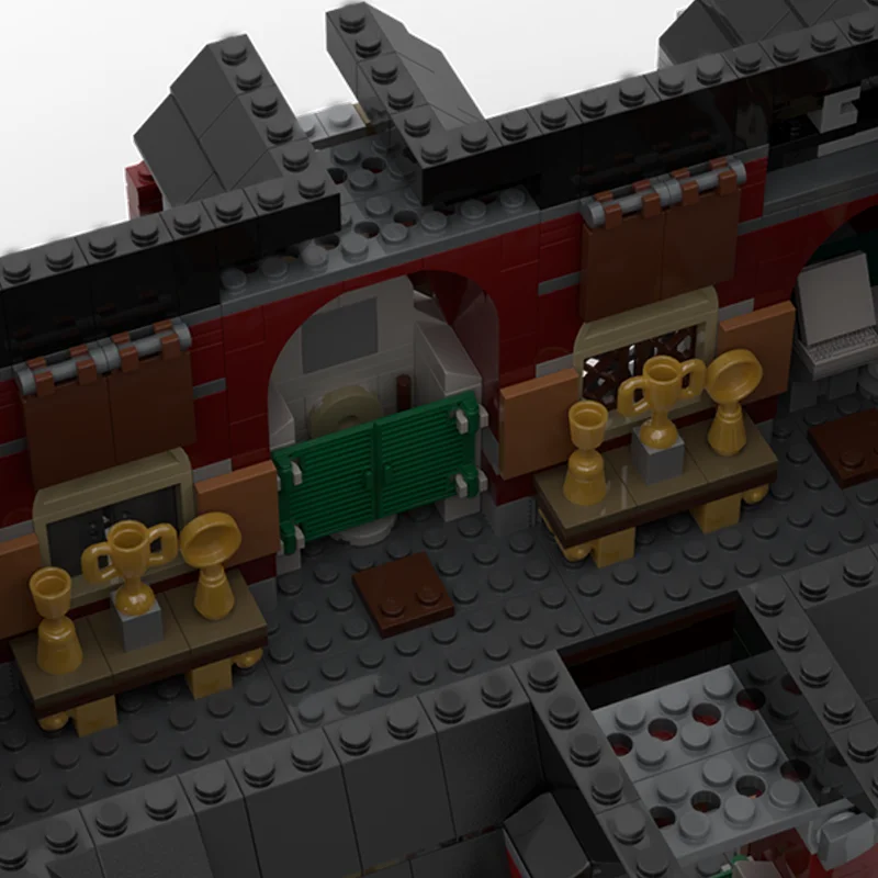 2447 PCS Medieval Luxury High School Architecture Building Block Customize Diy Education Assembly Kid Toy Birthday Surprise Gift