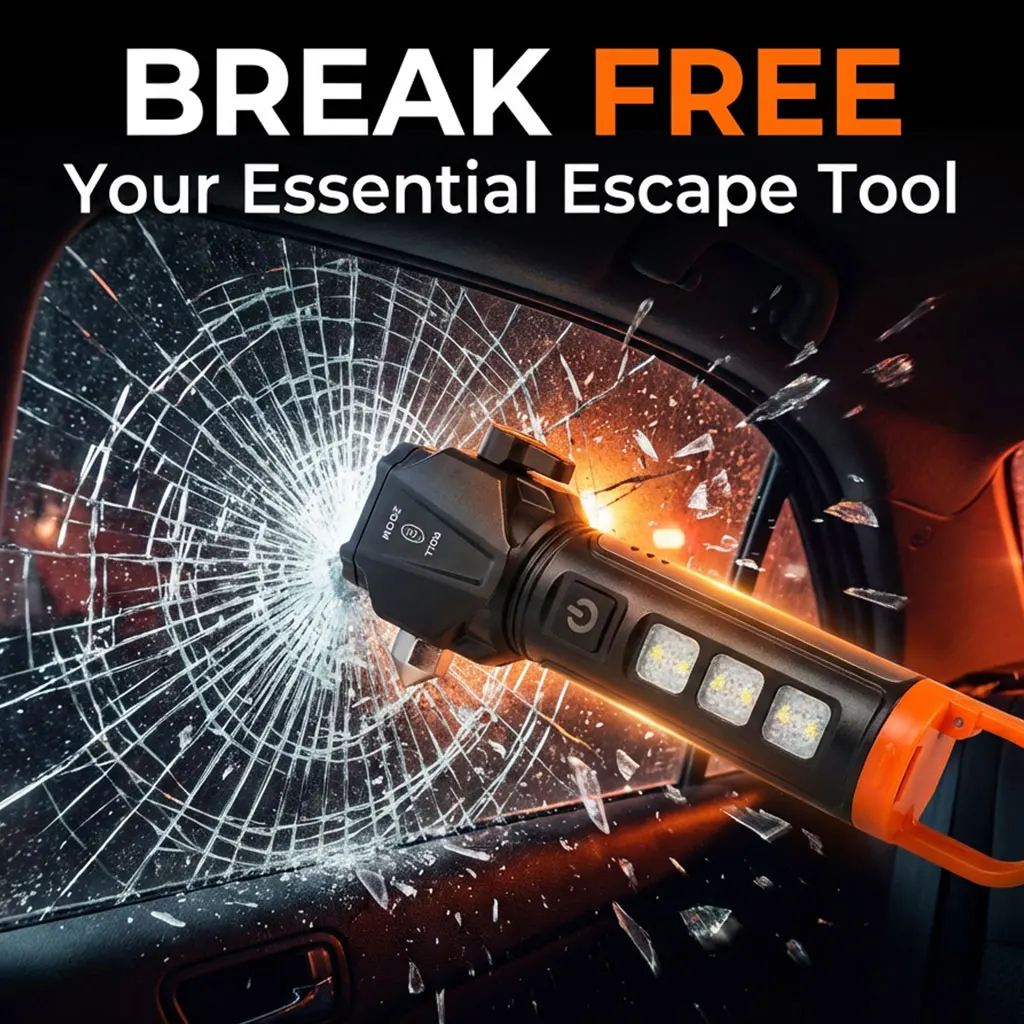 Multi functional emergency flashlight Rechargeable Flash light Super Bright LED Tactical Torch Camp Lamp Portable car flashlight