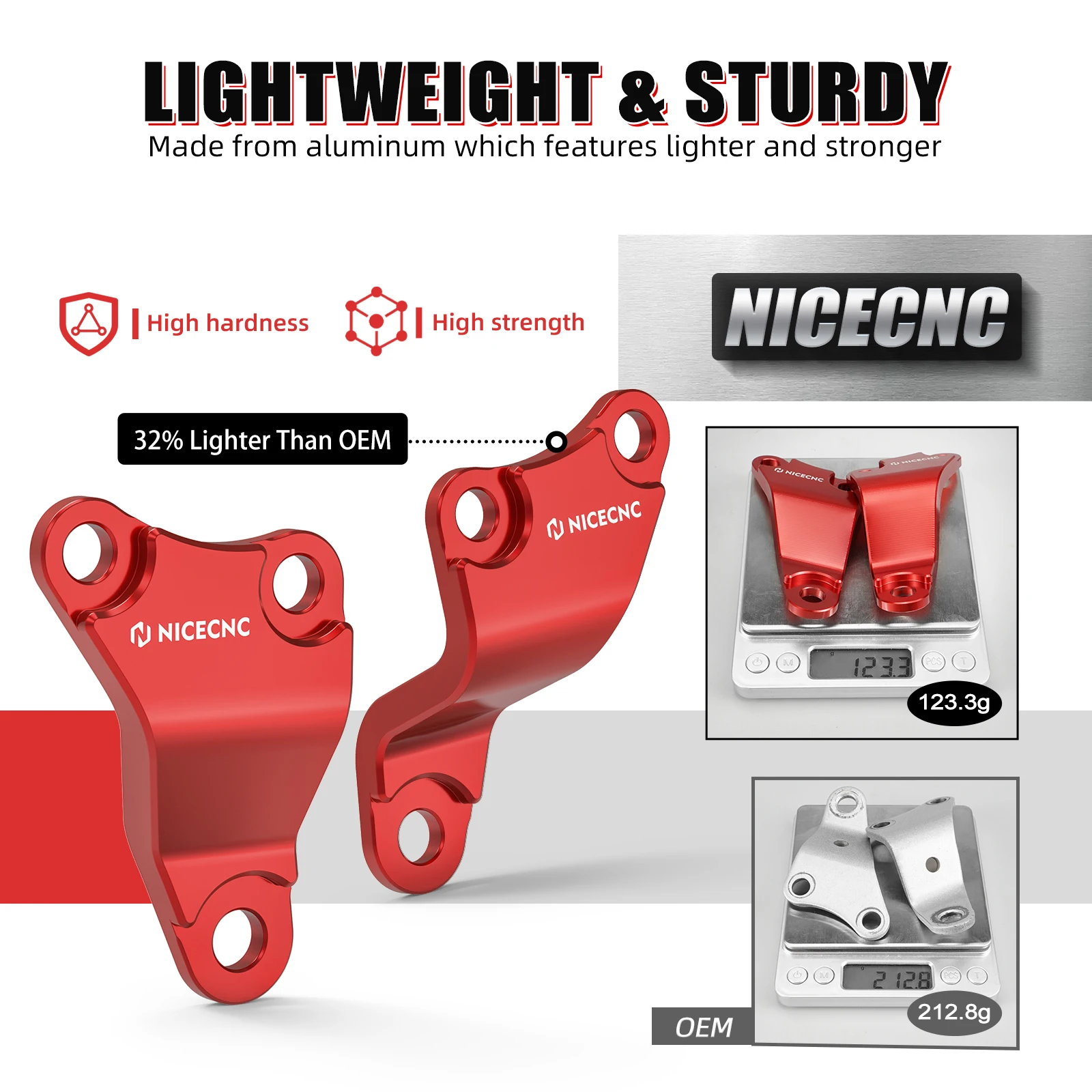 

NICECNC 2PCS ATV Engine Upper Mount Brackets For Honda TRX450ER 2006-2014 For Honda TRX450R 8MM Aluminum Replaces 50353-HP1-600
