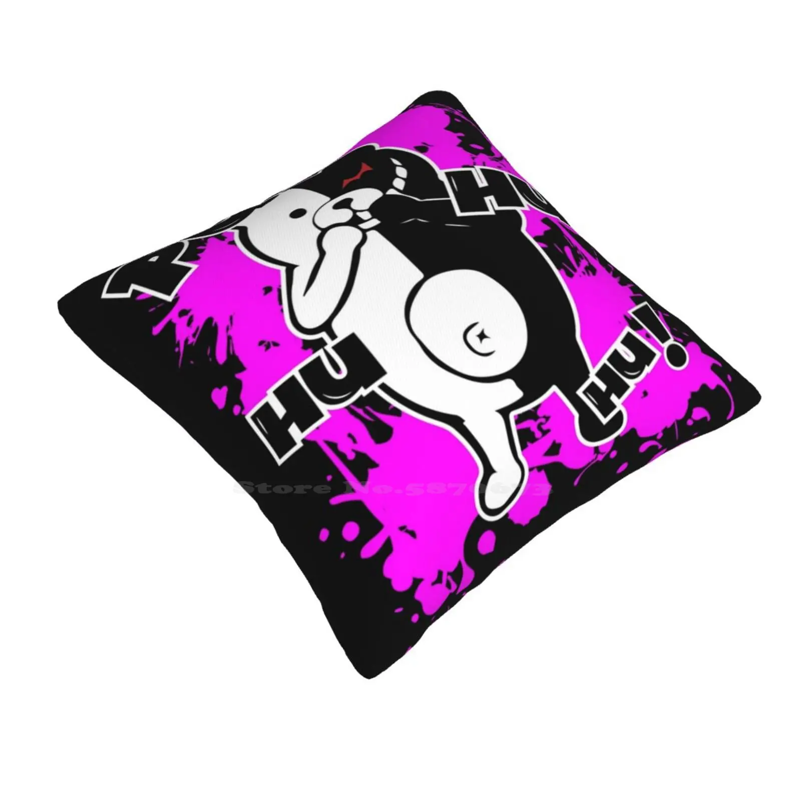 Monokuma Danganronpa-Puhuhuhu Funny Cute Decor Square Pillowcase Danganronpa Monokuma Junko Enoshima Despair Hope Puhuhuhu