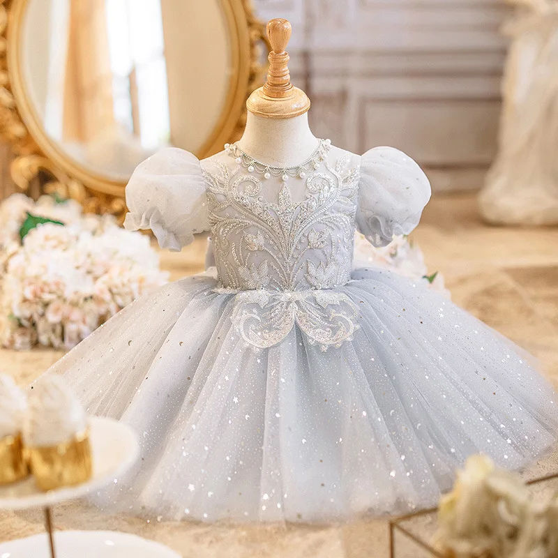 

Girls High End Host Piano Performance Princess Ball Gown Children Fashion Birthday Wedding Party Dress y1586