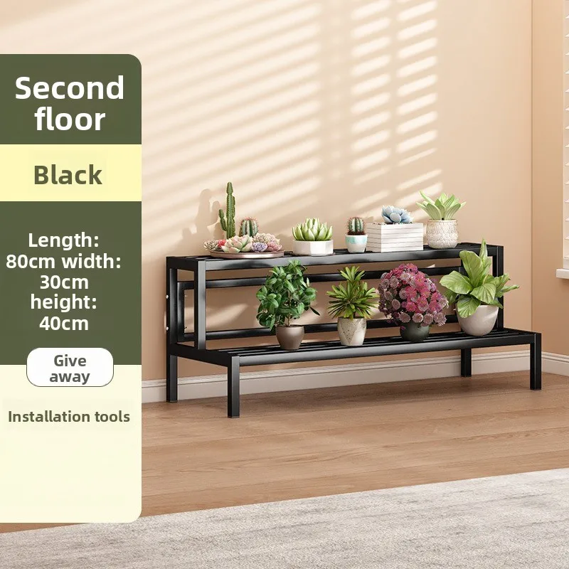 Tiered Metal Plant Stand Ladder Style Outdoor Flower Pot Rack Balcony Plant Shelf Garden Decorative Metal Plant Stand