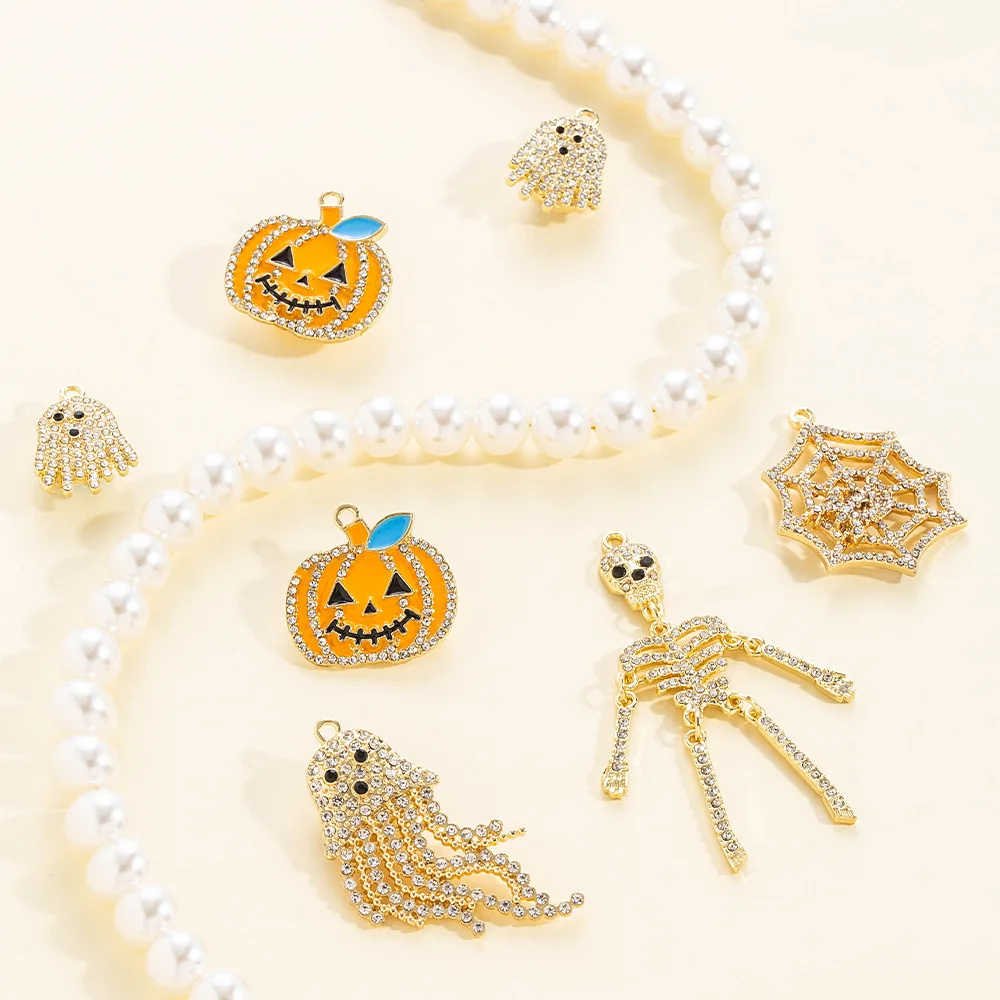 إكسسوارات وديكورات الهالوين الأنيقة والراقية، مجوهرات ذهبية عالية الجودة عيار 16 قيراط مع الاحتفاظ بالألوان العالية