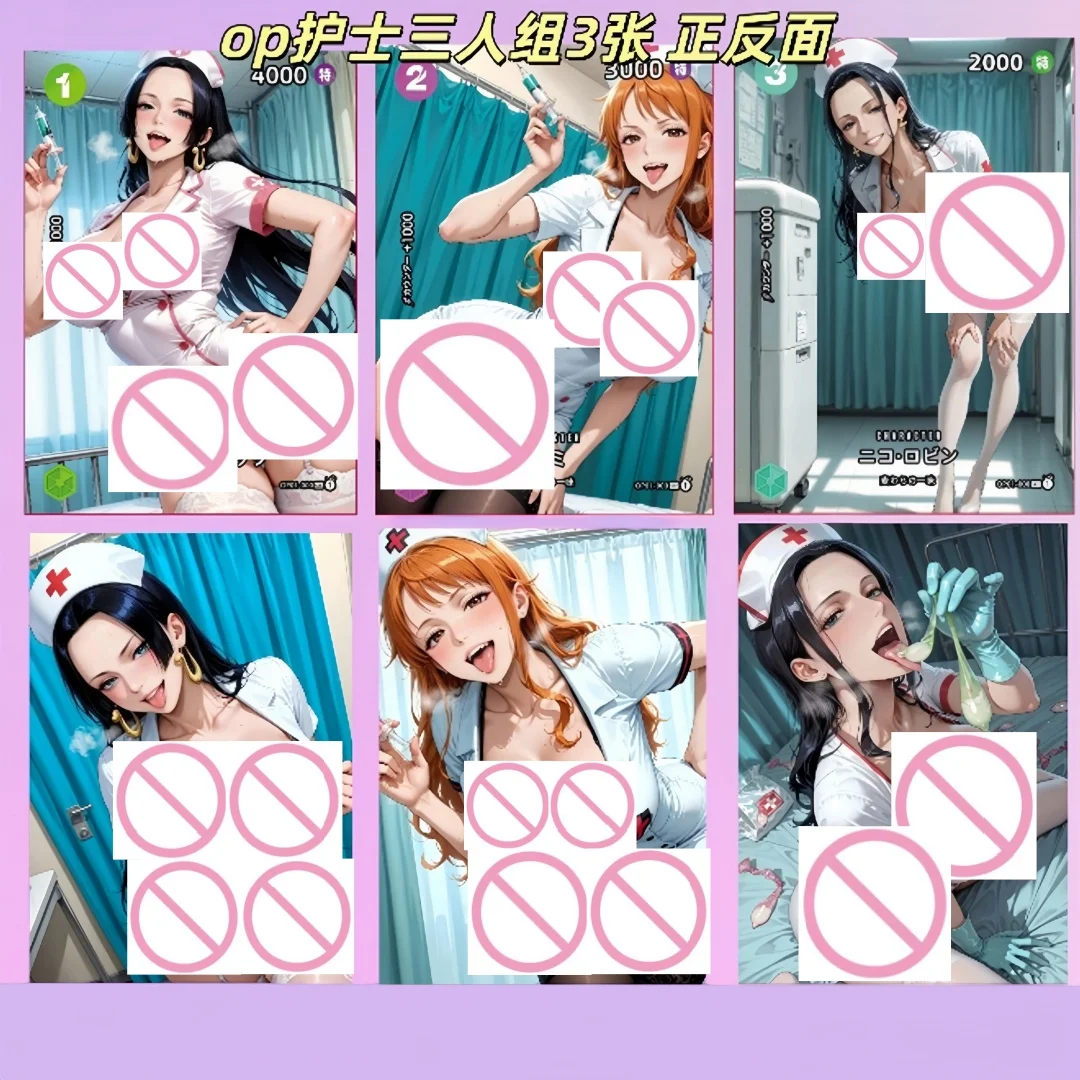 

Набор из 3 коллекционных карточек One Piece ACG: Нами, Боа Хэнкок, Нико Робин (DIY, складные, с эффектом блеска, в униформе)