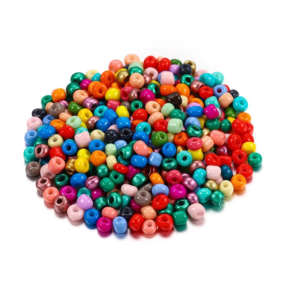 1000/500 Stück 3/4 mm Glas-Rocailles, DIY-Zubehör, Materialien zur Schmuckherstellung, Pony-Perlen für Bastelarmbänder, Schmuck – Detail 1