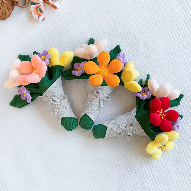 Bouquet de fleurs en peluche douce, décoration de Table pour la maison, cadeaux créatifs pour la saint-valentin, la fête des mères, anniversaire, noël, remise de diplôme
