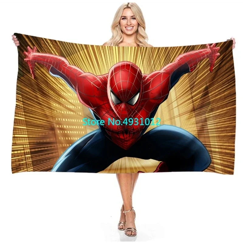 Anime Hero Spiderman Shower Beach Towels Bath Towel Microfiber Washcloth 70cmx140cm 3D Digital Printed Baby Child Kids Gift