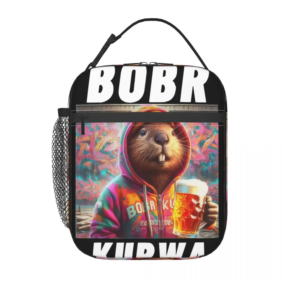 

Bobr Kurwa Drinking Beer Insulated Lunch Bag Tote Food Handbag