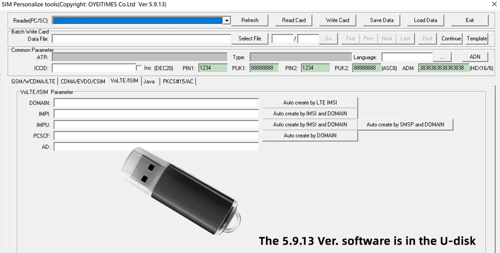 OYEITIMES 프로그래밍 가능 빈 5G USIM 카드, MCR3516 카드 리더, 5.9.13 개인화 도구, 3 개, 5G NR, 3GP316, SA, NSA, SUCI, ISIM 카드