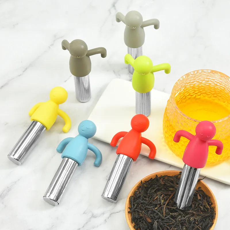 Tea Leak Infuser Bag Creative Humanoid 304 Stainless Steel Silicone Leak Filter cha