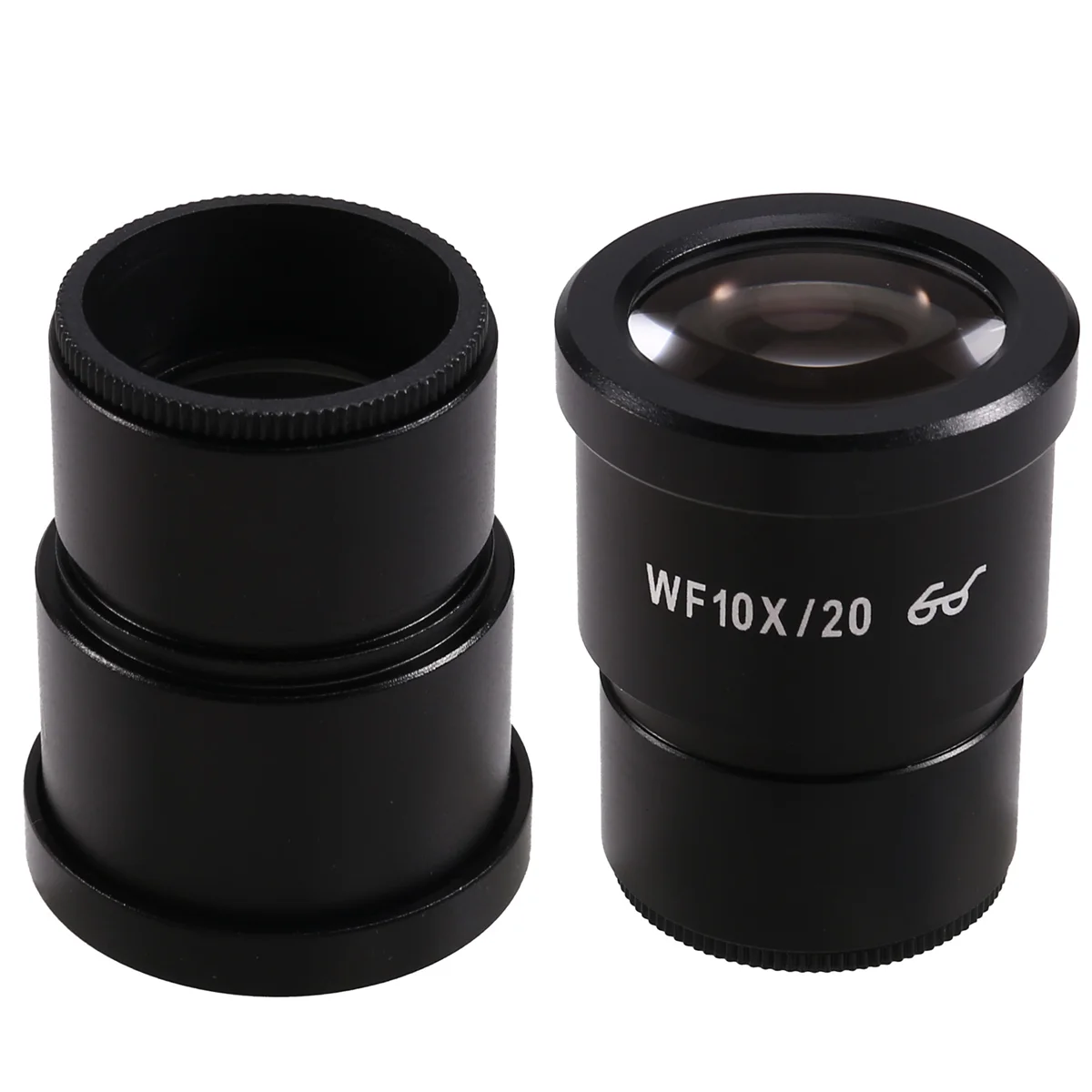 A002 2PCS WF10X-20MM Wide-Angle High Eyepoint Ocular for Binocular Trinocular Stereo Microscope Installation Interface