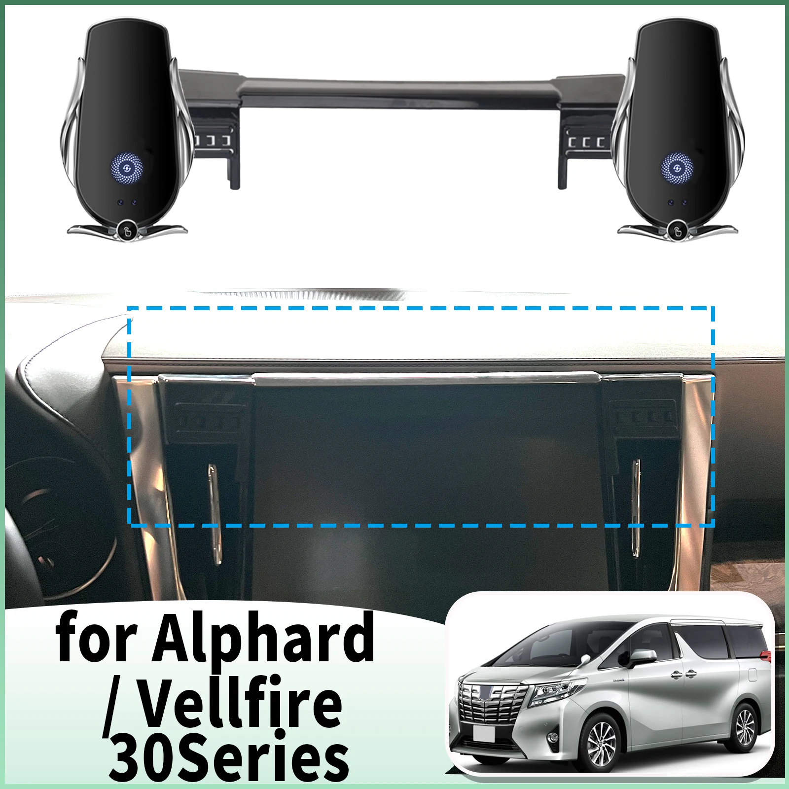 

fit for Toyota ALPHARD Vellfire 30 Series AH30 Specific Dashboard Navigation Phone Holder Mount Design Car​​ accessoires