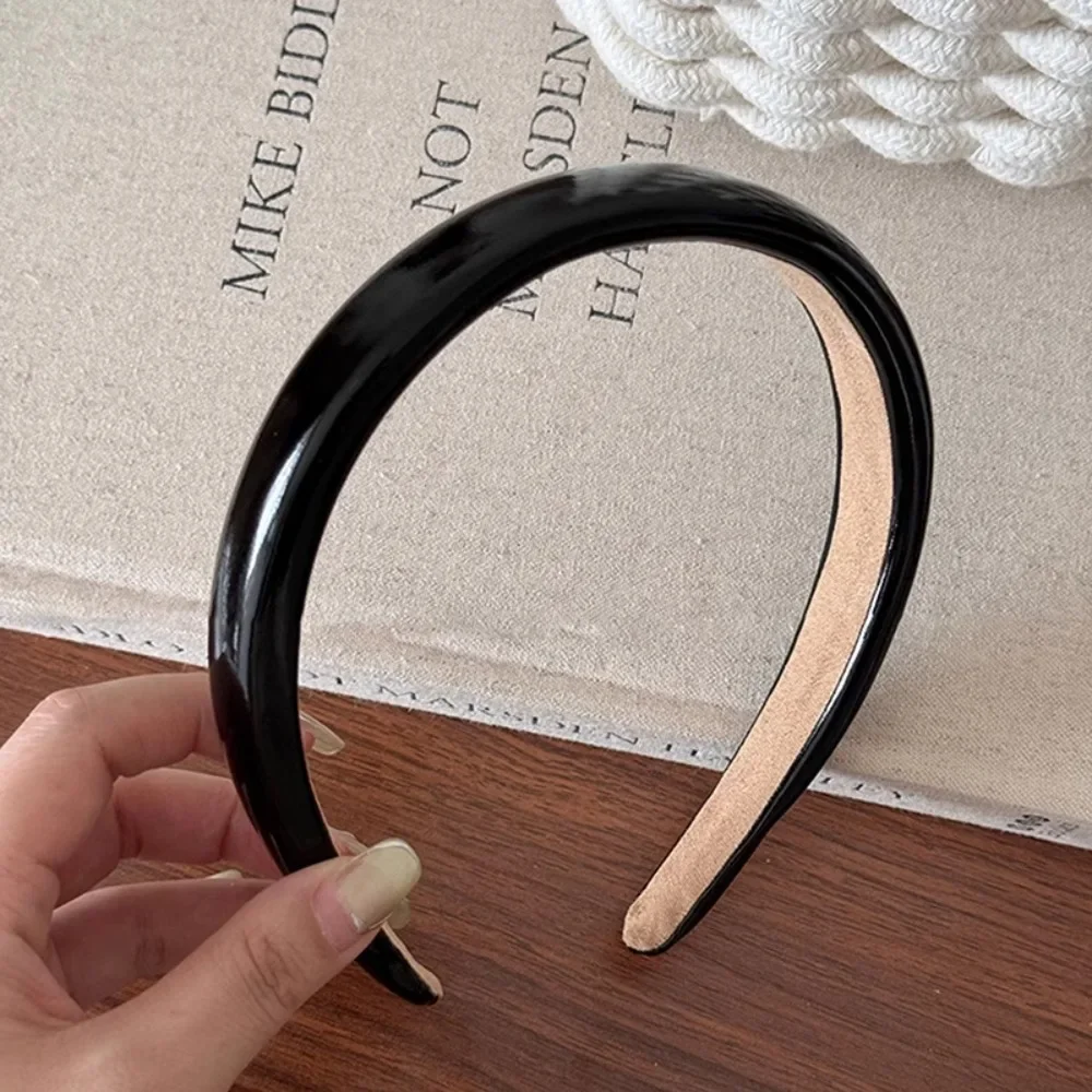 Vintage Leather Sponge Solid Hairband For Women Simple Outside Hair Hold Headband Hair Hoop Hair Band Fashion Hair Accessories