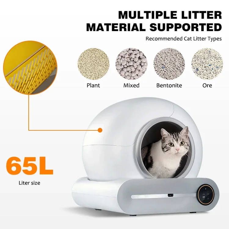 Smart Cat Toilet Litter Box Self Cleaning APP Control Intelligent   Basin for s