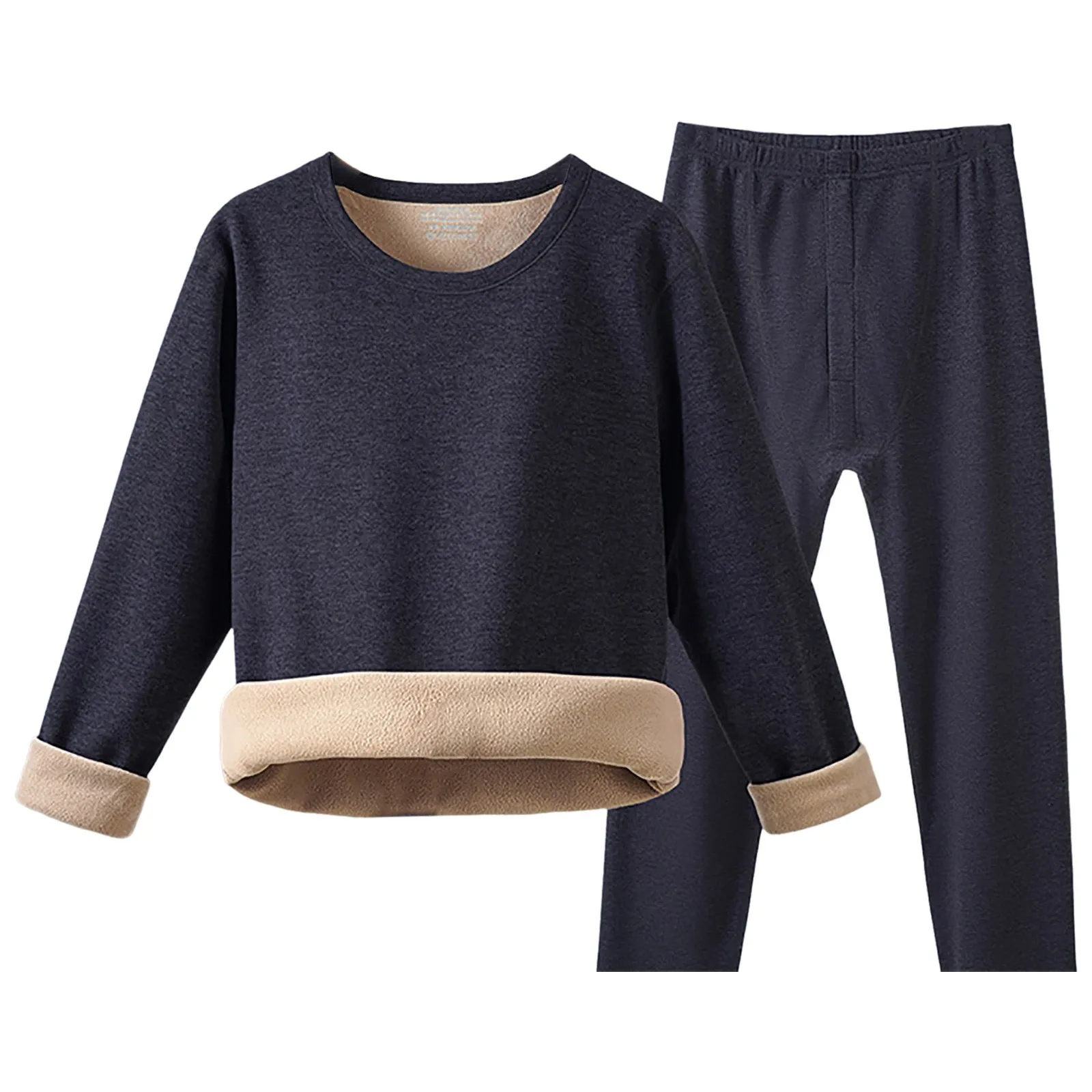 

Men's Thermal Underwear Set Plus Velvet Thickened Winter Autumn Clothes And Long Trousers Fleece Pajama Set Plus Size Underwear