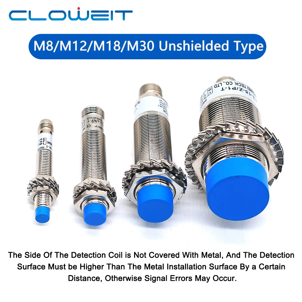 Cloweit Inductive Proximity Switch Series M8 M12 M18 M30 Aviation Induction Metal Three Wire Sensor Connector image 5