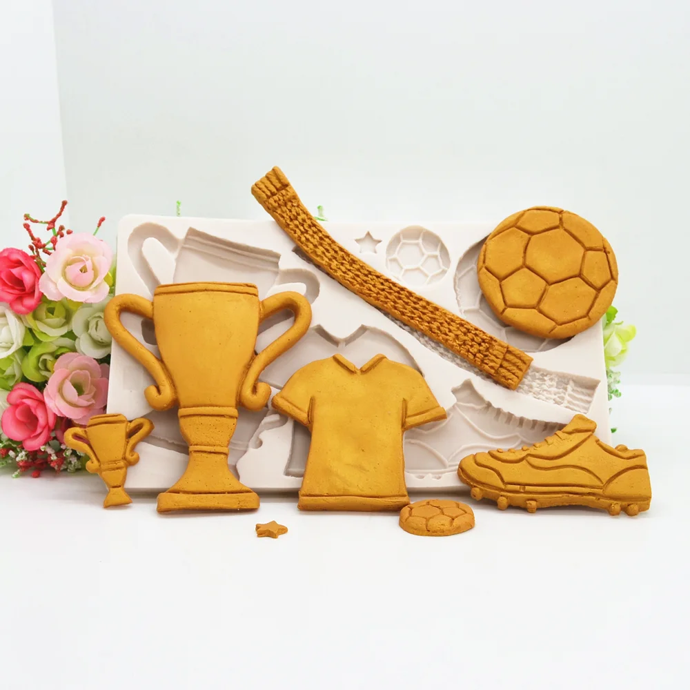 Silicone Mold Kitchen Baking Tools For Diy Trophy Football Jersey Cakes Chocolate Fondant Decorating Resin Moulds Accessories