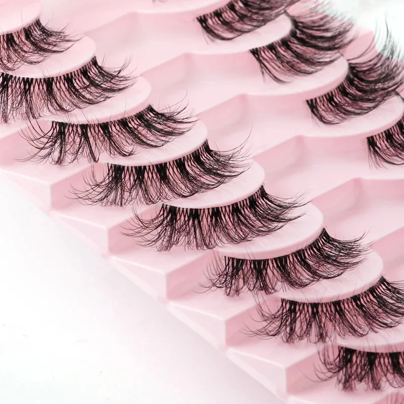 Half Lashes Mink Eyelashes 3/10 Pairs Natural Soft Cat Eye False Eyelashes Long Wispy 3D Mink Lashes Extension Makeup Tools