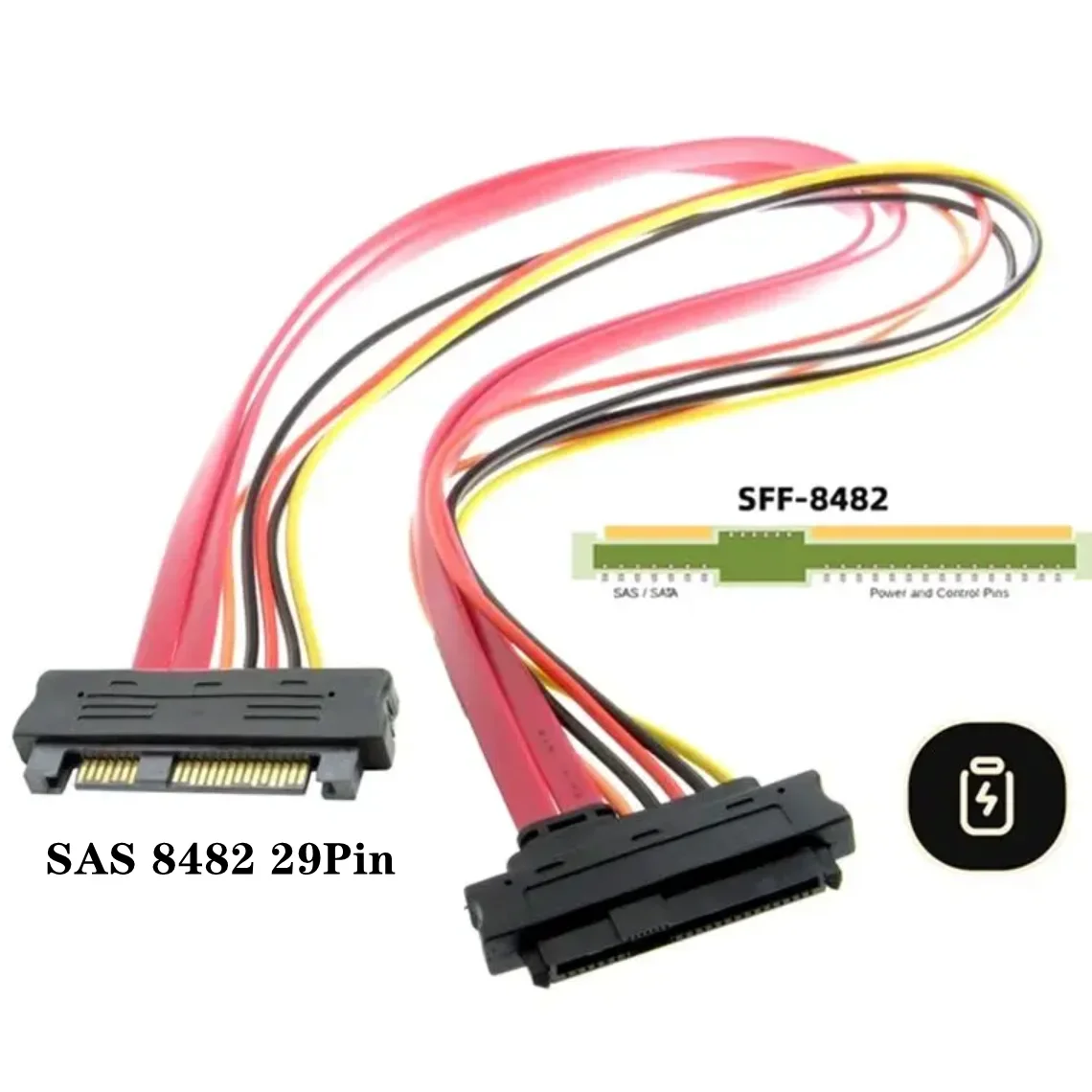 SFF-8482 SAS 29Pin Male To Female Extension Cable Server Hard Disk Panel Backplane Adapter Cable SAS 29PIN TO Sata 22pin Cord