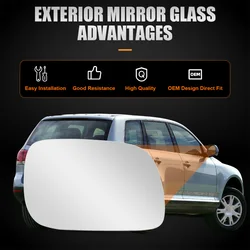 Espejo retrovisor calefactado para coche VW Touareg, cristal lateral derecho, 2002, 2003, 2004, 2005, 2006