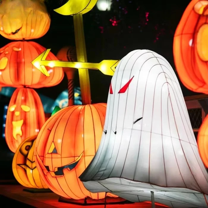 زينة فانوس كبيرة مقاومة للماء على شكل يقطين الهالوين