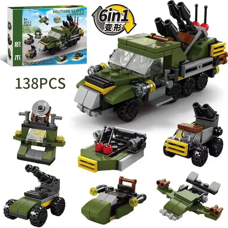 

Small Particle Variable Shape Building Blocks Tank Mecha Robot Model Puzzle Assembly Children's Holiday Gift