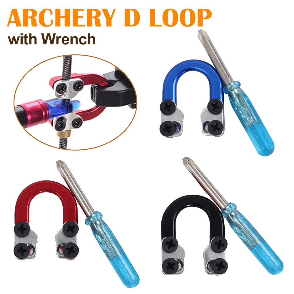 Archery D Loop U Shaped Ring Archery Compound Bow D Loop with Wrench Bow Release Buckle Compound Bow Release Hunting Accessories