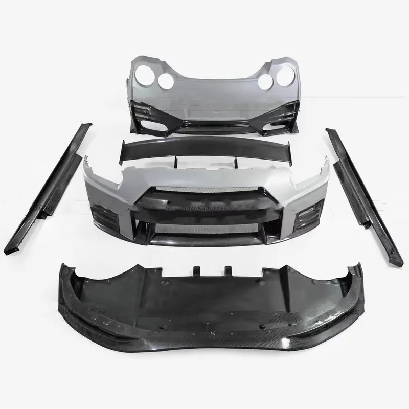 

Semi-Carbon fiber Body kit For Nissan Skyline R35 GTR 2nd modified Front bumper Rear Bumper Side skirt Roof wing