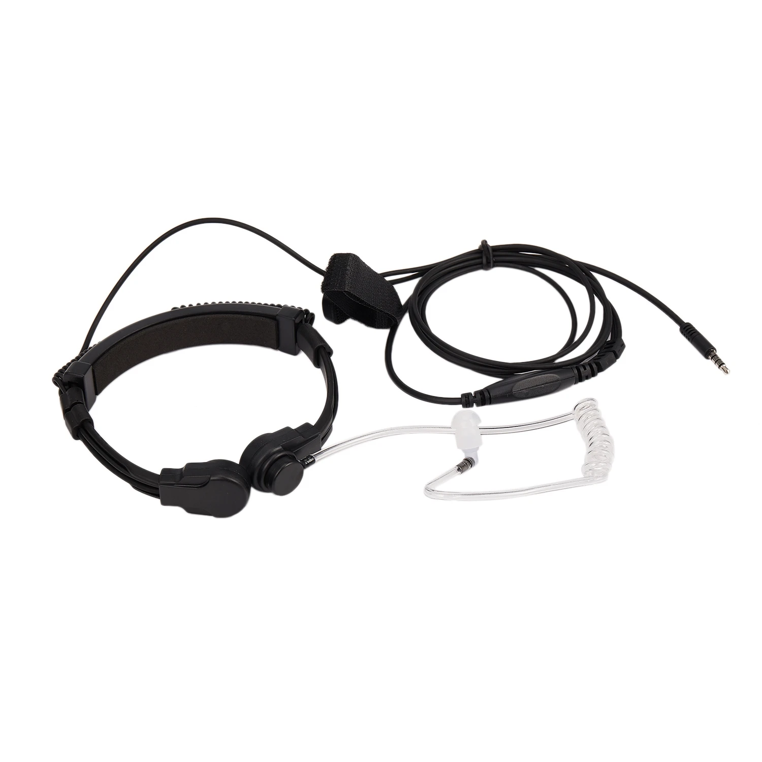 Garganta ajustável Mic fone fone de ouvido, microfone, tubo acústico, fone de ouvido com dedo PTT, apto para iPhone, Android Mobile, 3,5mm