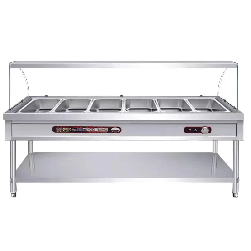 Commercial glass cover sells rice electric heating canteen sells fast food truck insulation soup pool