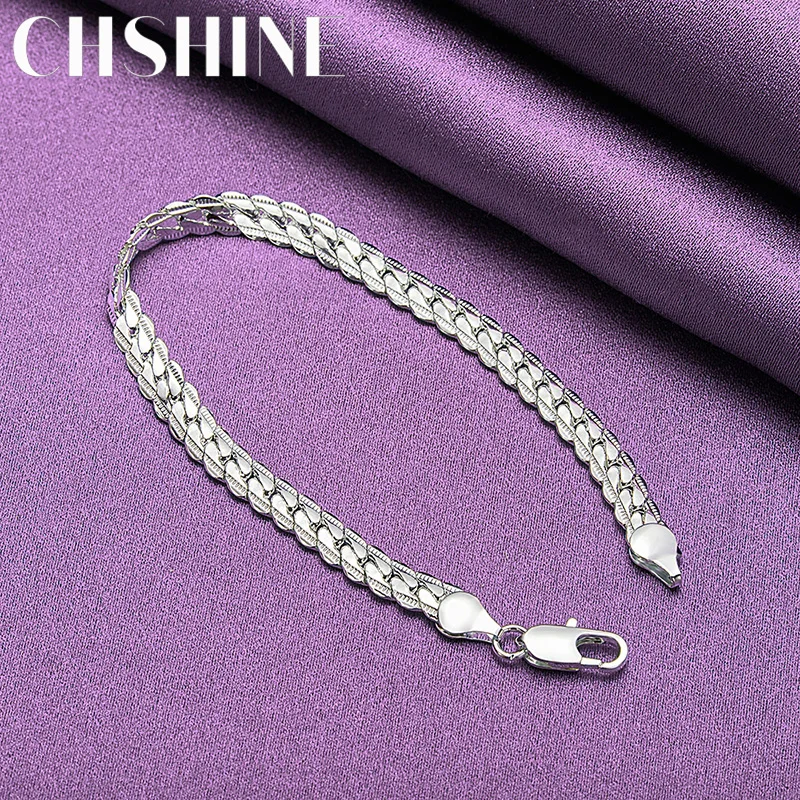 CHSHINE 925 Sterling Silver Men 5mm Side Chain Bracelet Fashion Charm Wedding Party For Women Jewelry Gifts