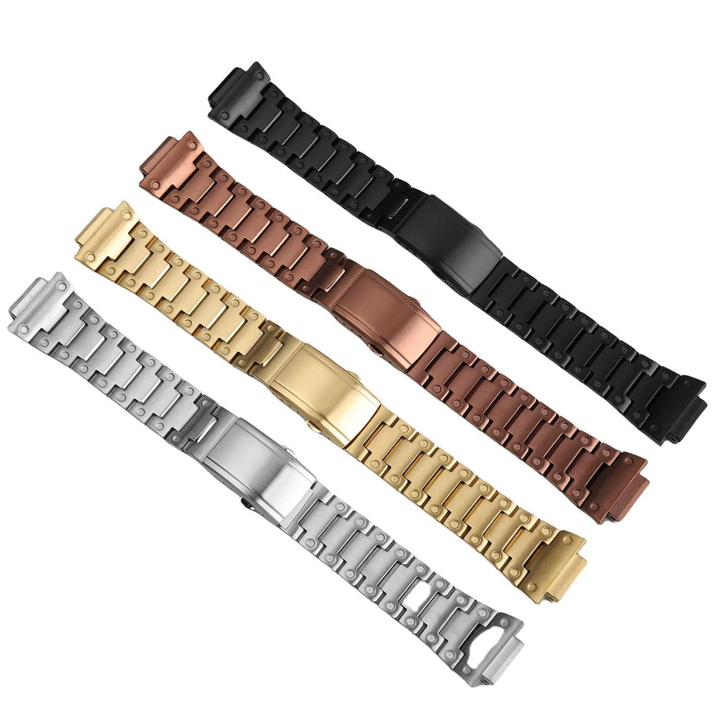 GM-2100 Modified Stainless Steel Strap For Casio gm2100 Metal Stainless Steel Watch Chain GM-2100 coffee colour steel band