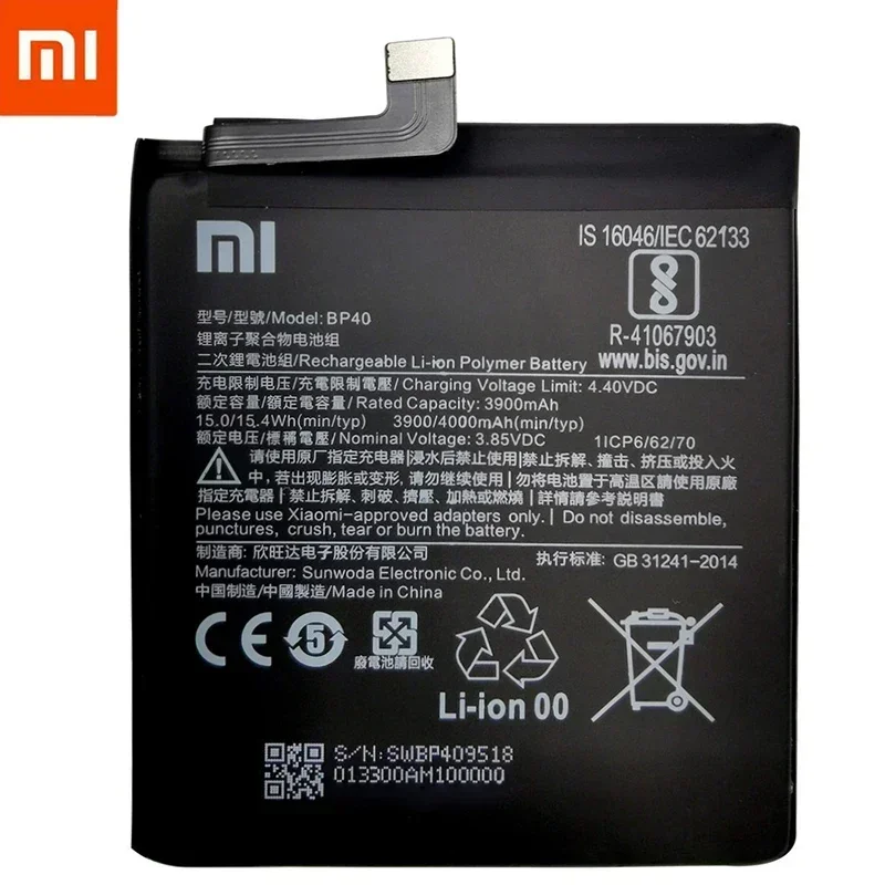 Xiao Mi 100% Original Battery BP41 BP40 For Xiaomi Redmi K20 Mi 9T Pro Mi9T K20Pro 4000mAh High Capacity Phone Batteria Akku